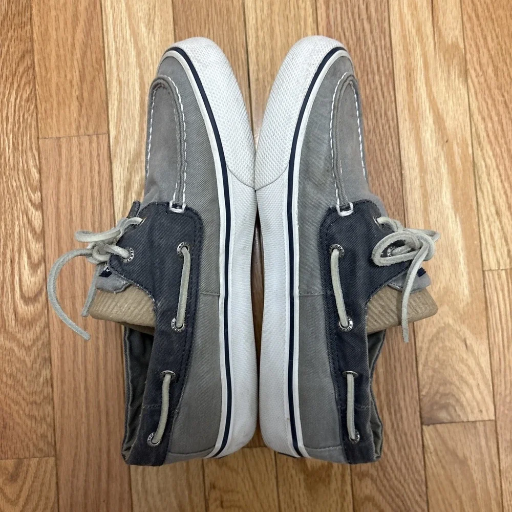 Sperry Men's Bahama II Coastal Preppy Boat Shoe Sneaker Gray - Size 8